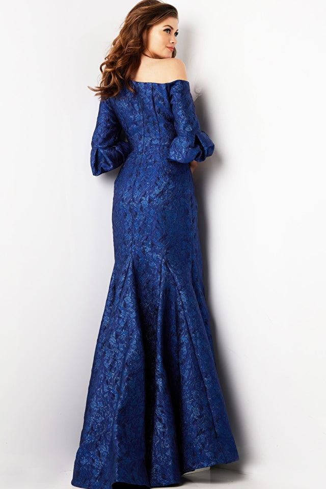 Off Shoulder Navy Mother Of The Groom Dress Jovani 38791 - Morvarieds