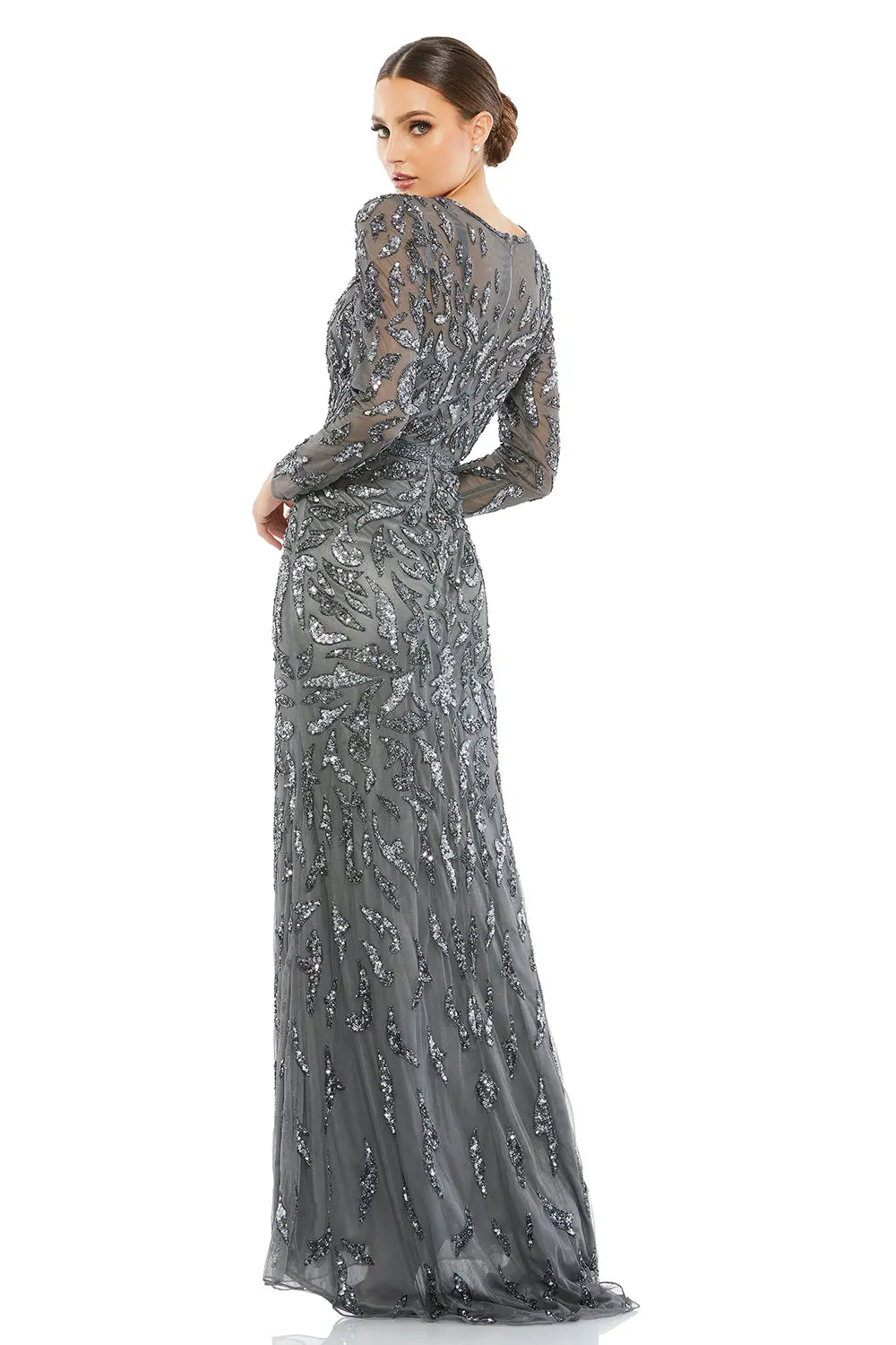 Embellished Long Sleeve Illusion Gown | Mac Duggal Dress 5124
