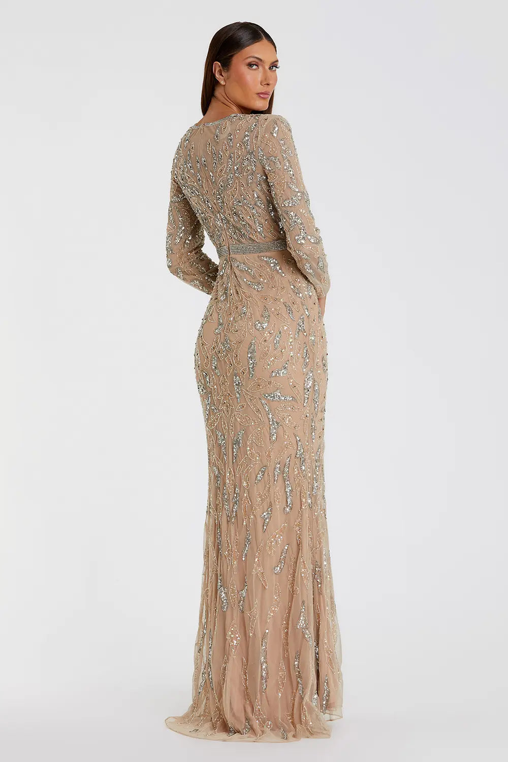 Embellished Long Sleeve Illusion Gown | Mac Duggal Dress 5124