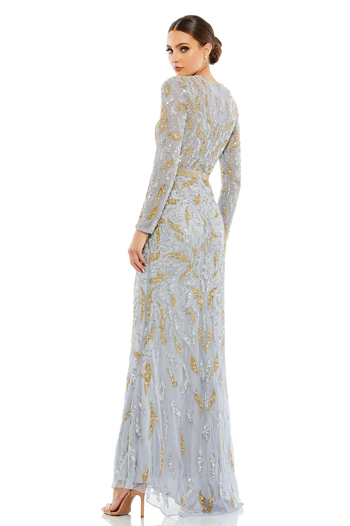 Embellished Long Sleeve Illusion Gown | Mac Duggal Dress 5124