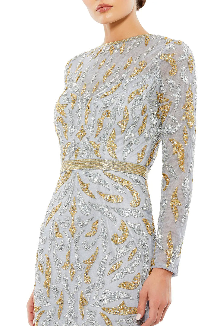 Embellished Long Sleeve Illusion Gown | Mac Duggal Dress 5124