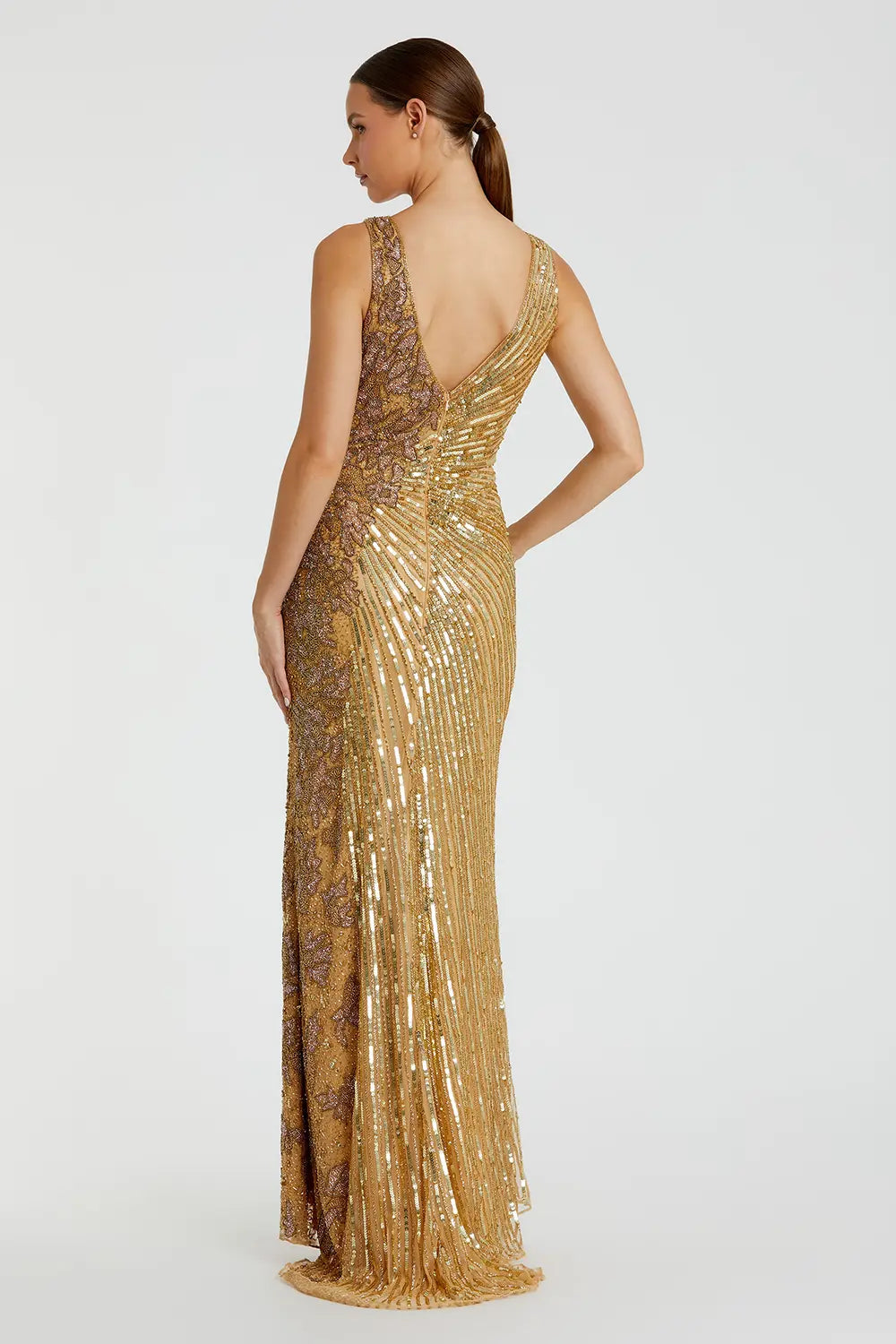 Sleeveless Beaded Floral Evening Gown | Mac Duggal Dress 5473