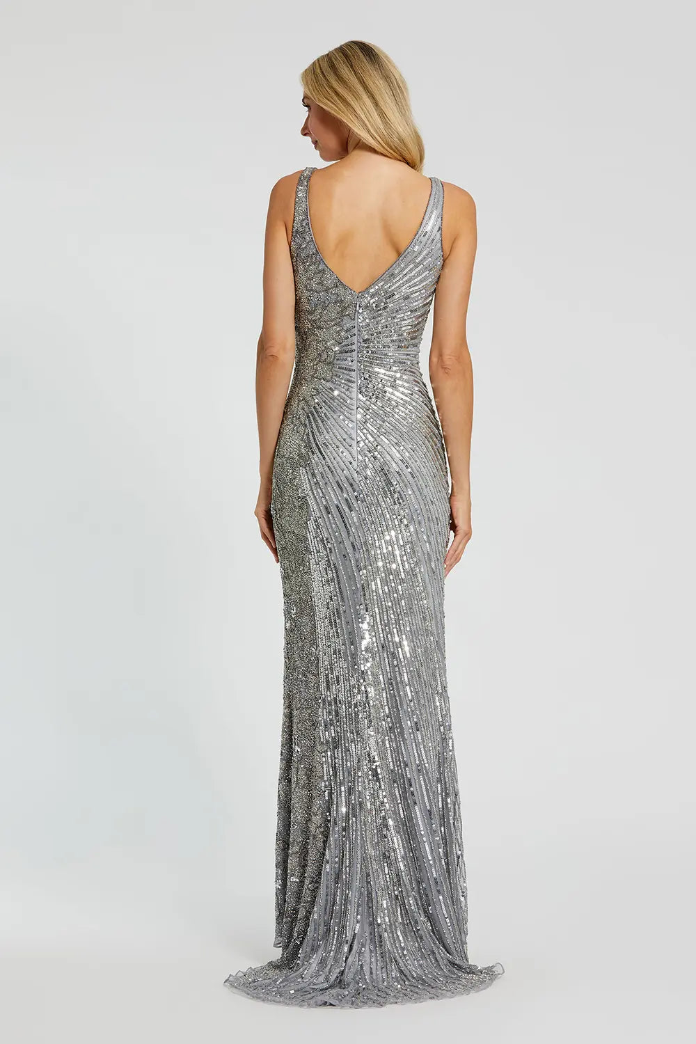 Sleeveless Beaded Floral Evening Gown | Mac Duggal Dress 5473