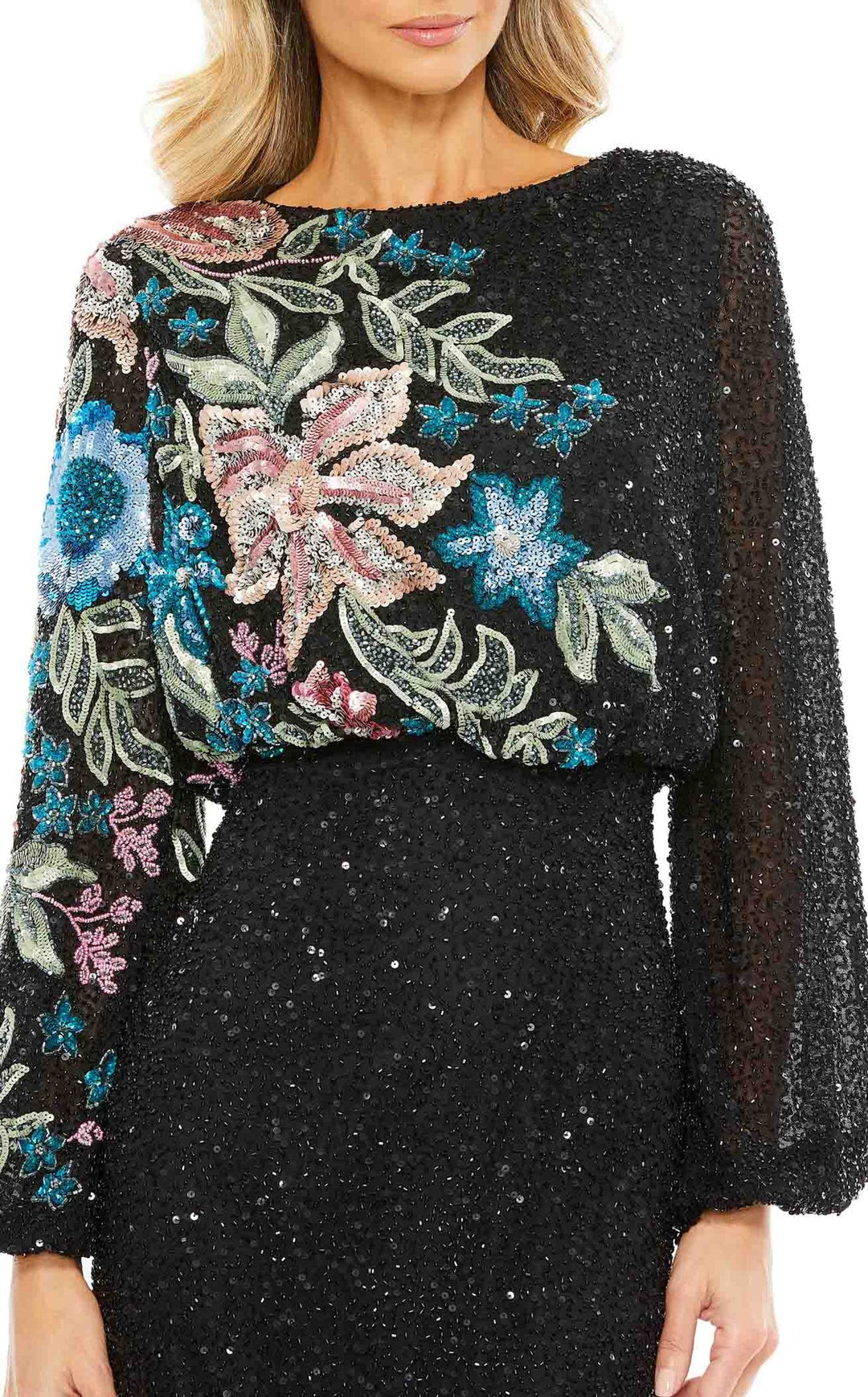 Bishop Sleeves High Neck Evening Dress | Mac Duggal 5615 Dress