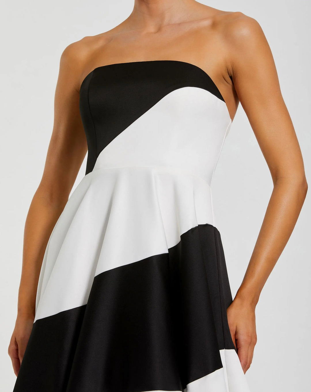 Striped Satin Ball Gown with Strapless Neckline | Mac Duggal Dress 56190