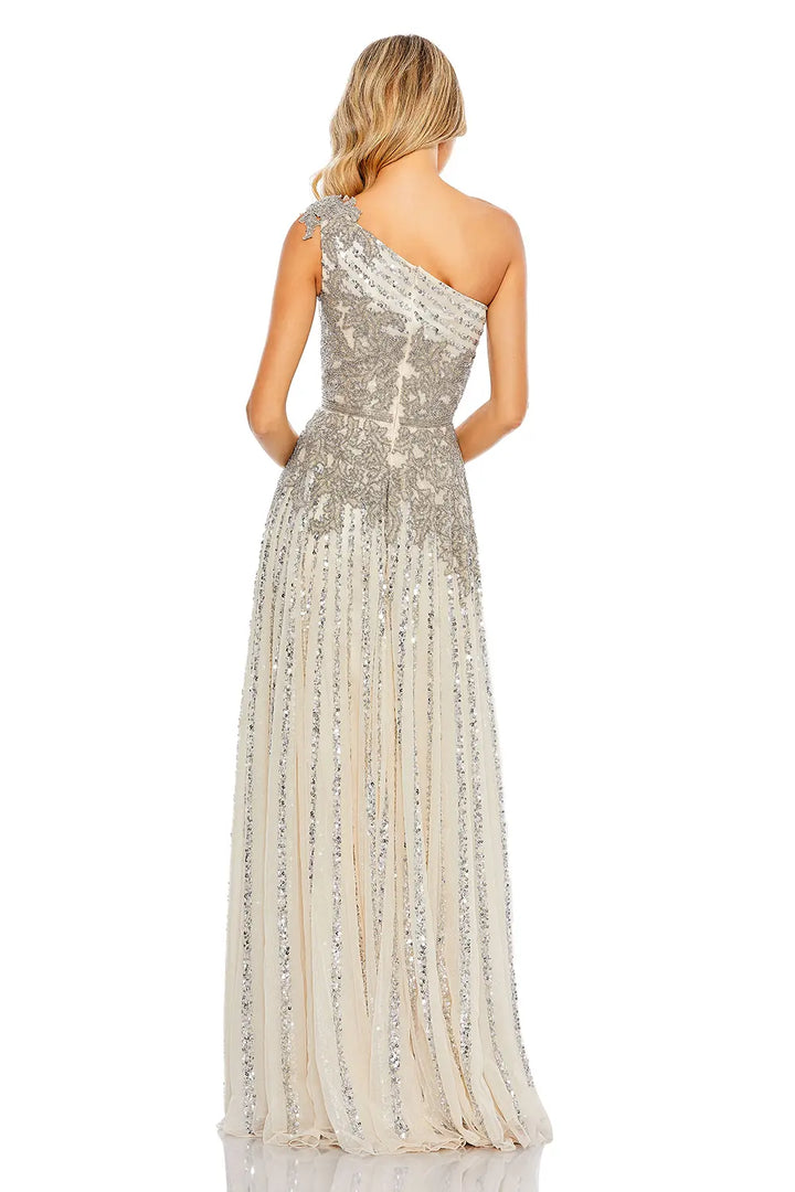 One-Shoulder Embellished Beaded Gown | Mac Duggal Dress 5679