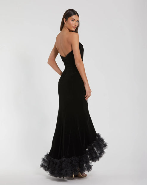 Velvet Mermaid Gown with Strapless Neckline | Mac Duggal Dress 68697