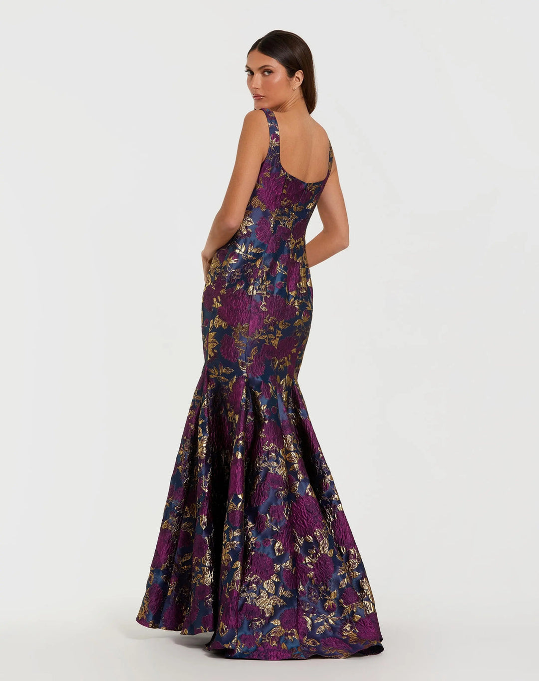Sleeveless Brocade Trumpet Gown | Mac Duggal Dress 69001