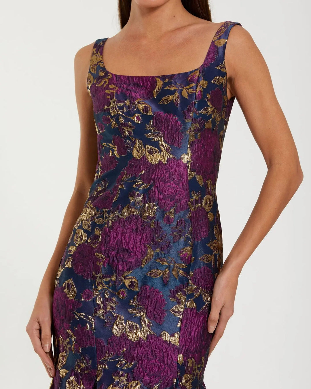 Sleeveless Brocade Trumpet Gown | Mac Duggal Dress 69001