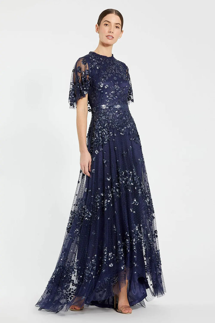 High Neck Sequin A-Line Gown | Mac Duggal Dress 9192