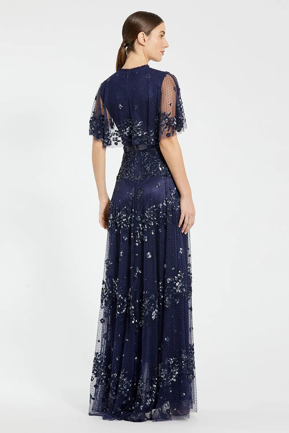 High Neck Sequin A-Line Gown | Mac Duggal Dress 9192