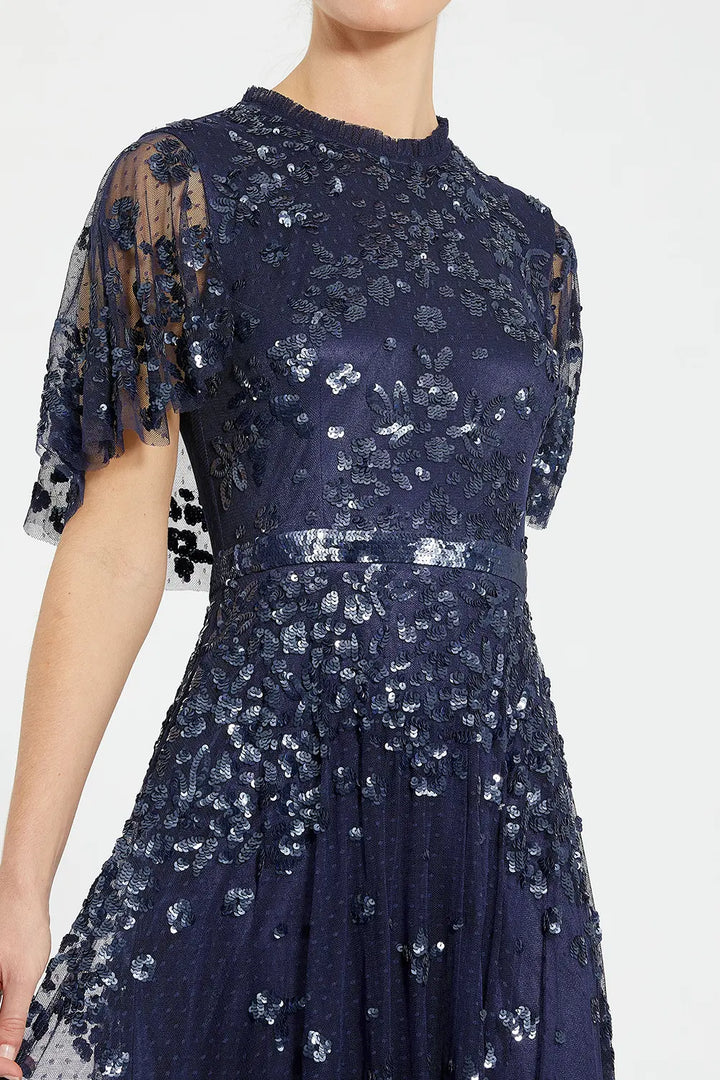 High Neck Sequin A-Line Gown | Mac Duggal Dress 9192