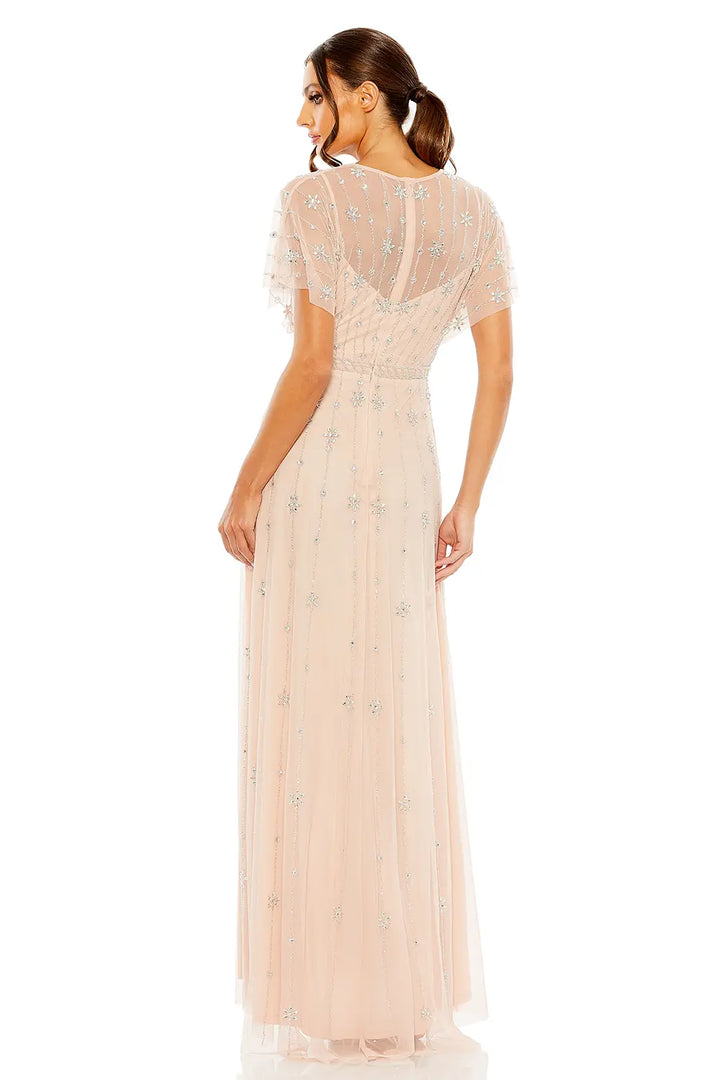 V-Neck Embellished A-Line Gown | Mac Duggal Dress 9223