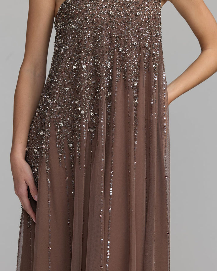 Mac Duggal Style 9224 Embellished One Shoulder Trapeze A Line Gown Dress