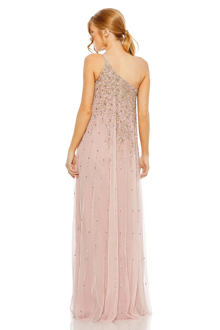 Embellished One-Shoulder Trapeze A-Line Gown | Mac Duggal Dress 9224