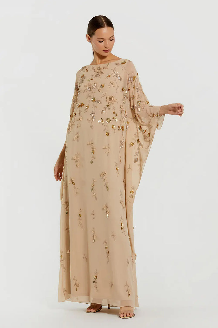 Embellished Floral Kaftan Evening Gown | Mac Duggal Dress 9242