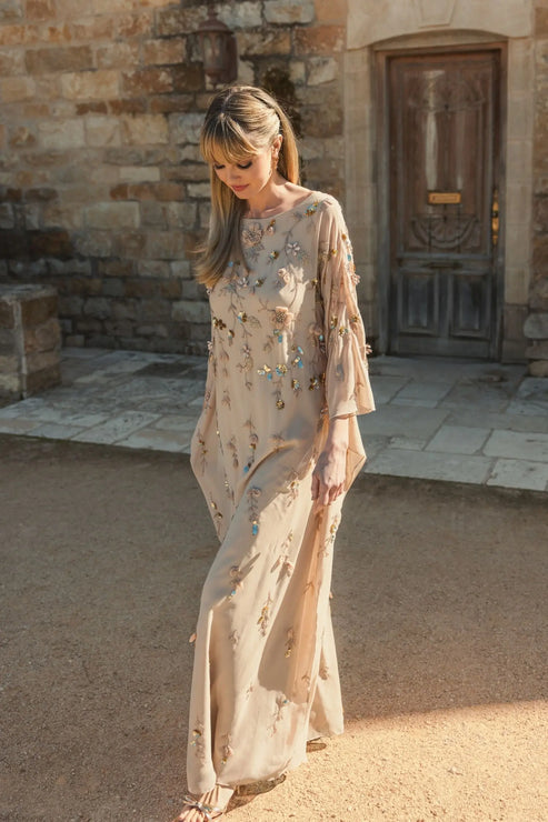 Embellished Floral Kaftan Evening Gown | Mac Duggal Dress 9242
