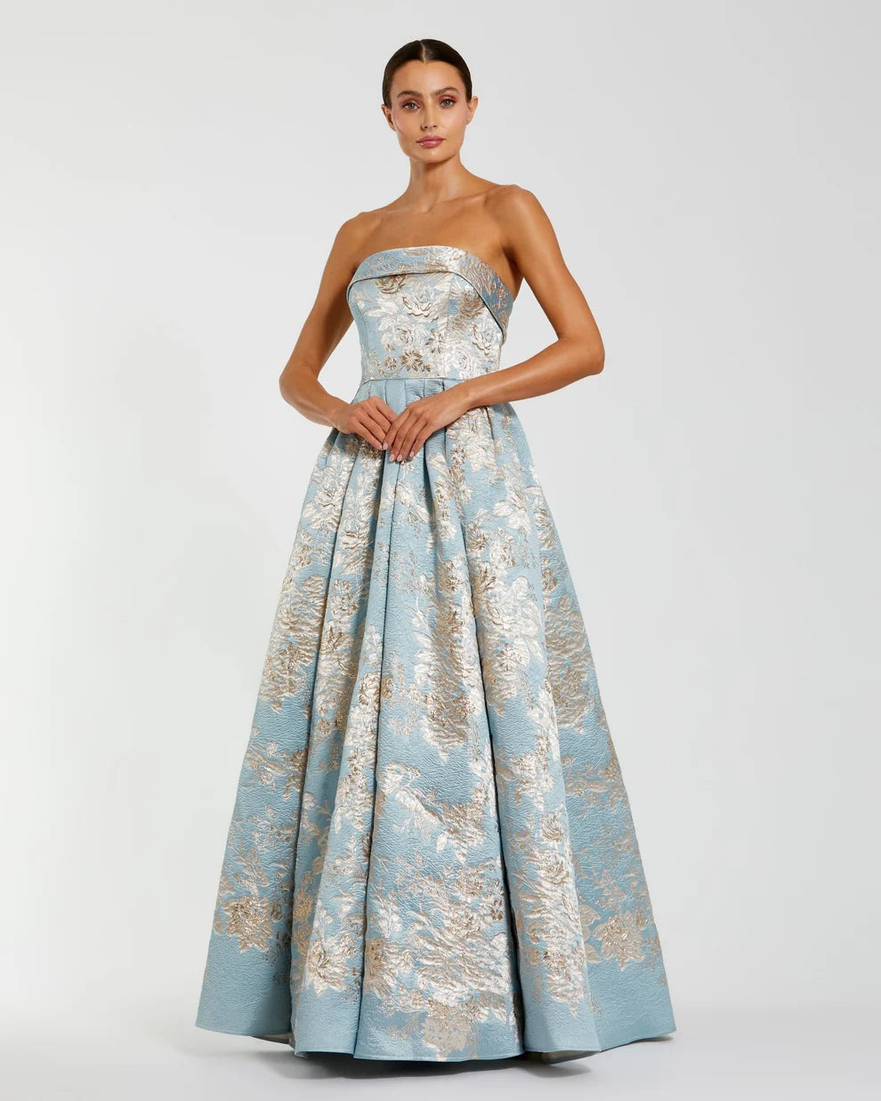 Mac Duggal 9921144P Blue Multi floral gown