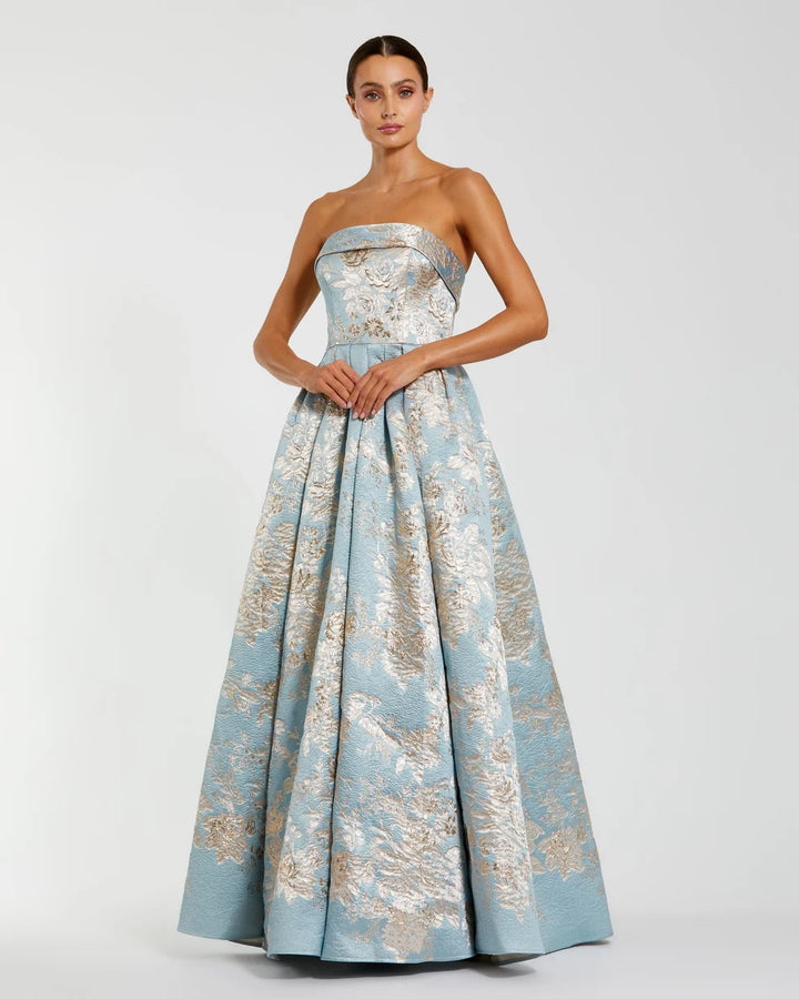 Mac Duggal 9921144P Blue Multi floral gown