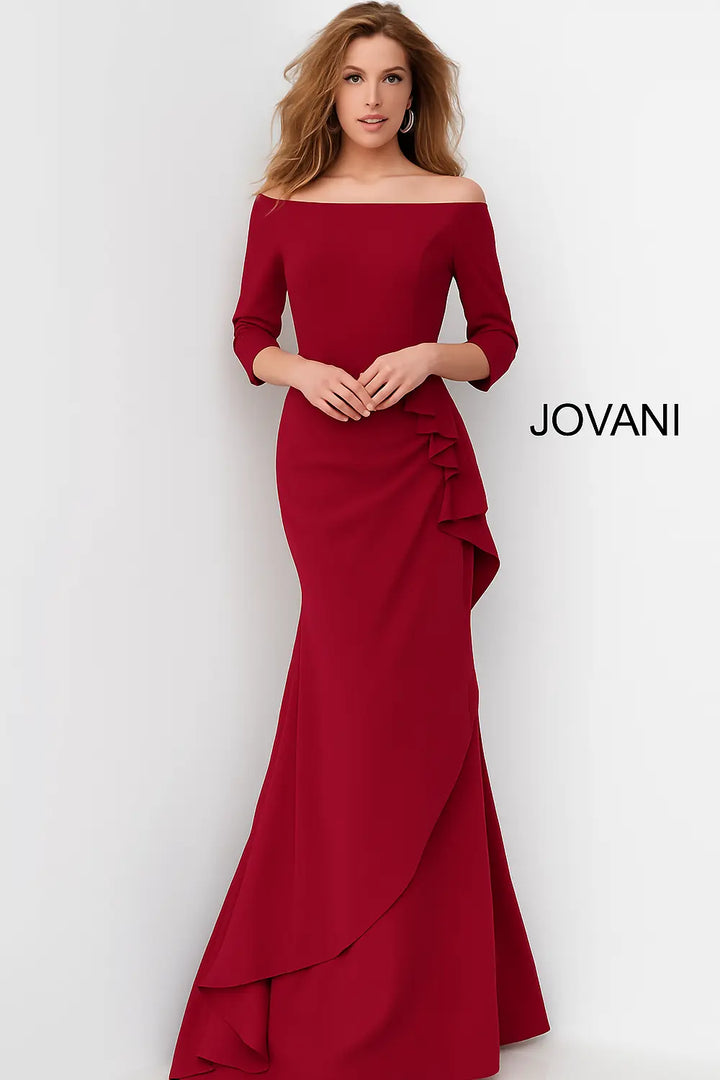 Jovani Style 00446 Sheath Off The Shoulder Evening Dress