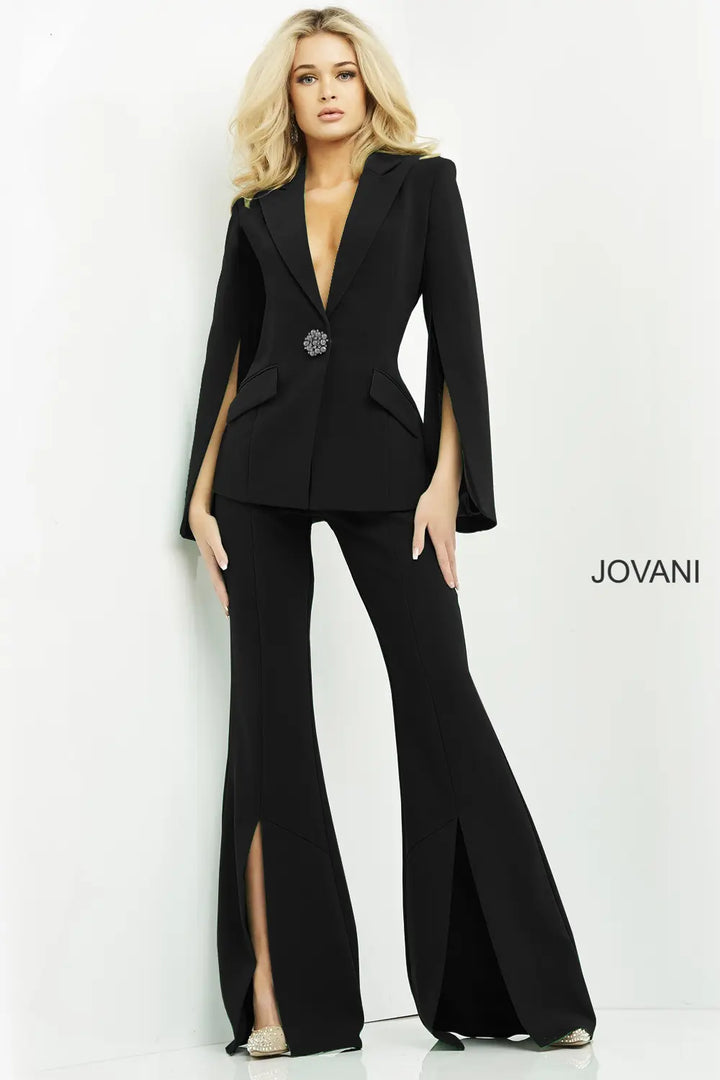 Jovani Emerald Single Breasted Contemporary Pant Suit Jovani 06922