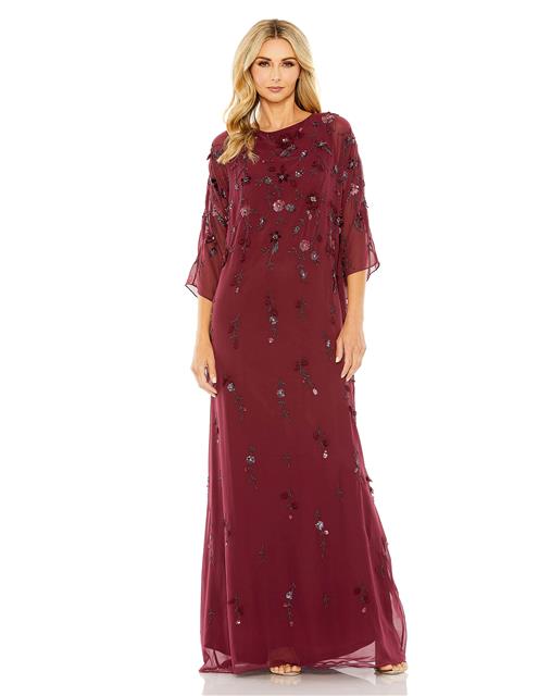 Mac Duggal Style 9242 Embellished Floral Kaftan Evening Gown Dress