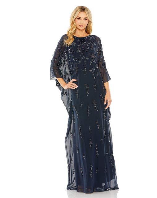 Mac Duggal Style 9242 Embellished Floral Kaftan Evening Gown Dress