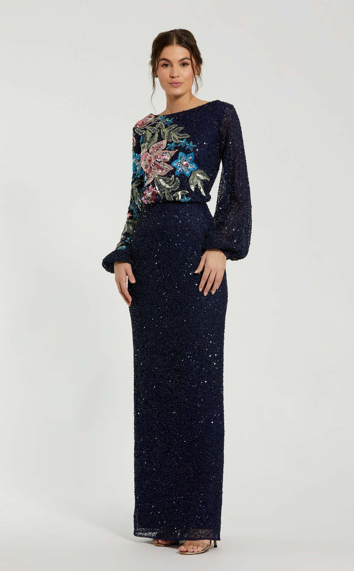 Bishop Sleeves High Neck Evening Dress | Mac Duggal 5615 Dress