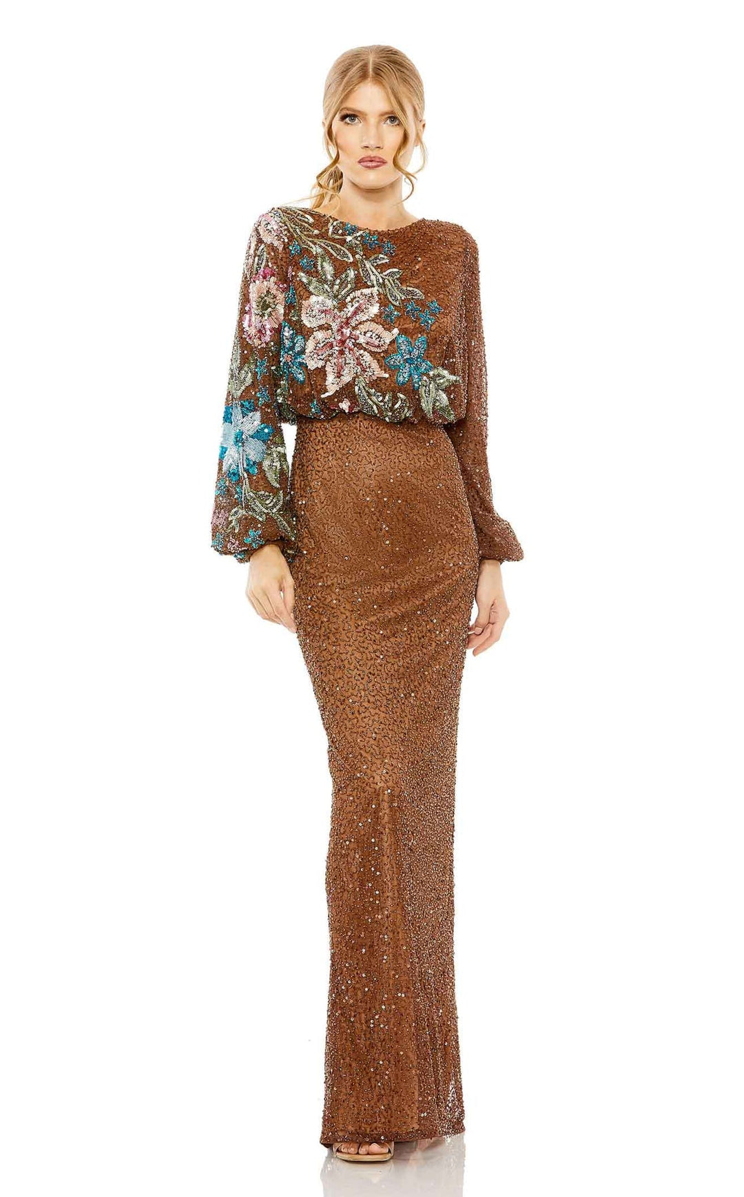 Bishop Sleeves High Neck Evening Dress | Mac Duggal 5615 Dress
