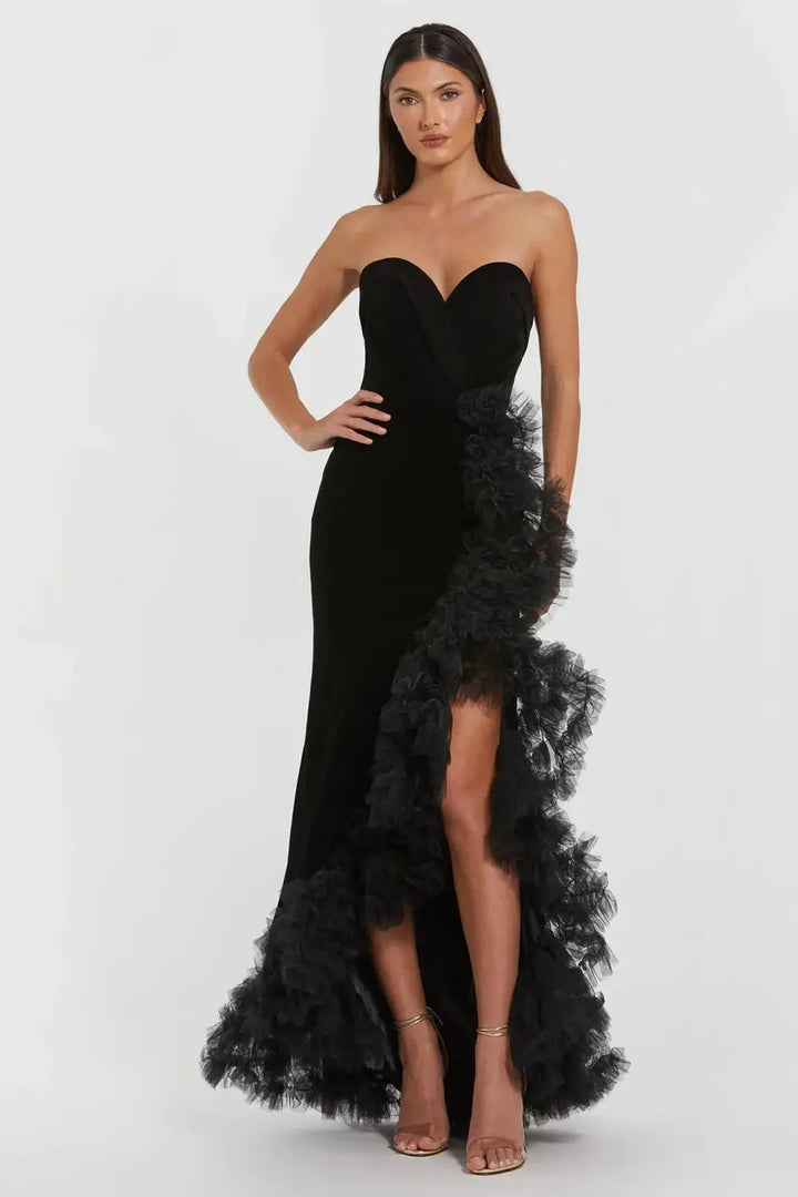 Velvet Mermaid Gown with Strapless Neckline | Mac Duggal Dress 68697