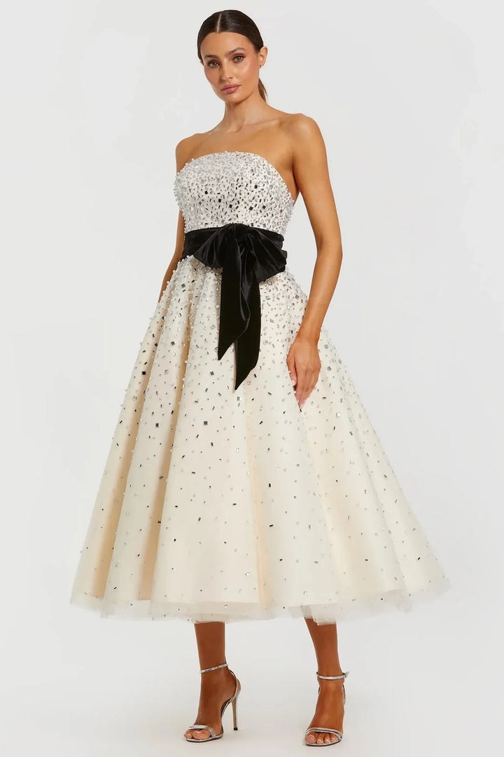 Mac Duggal Style 11983 Strapless Embellished Midi Dress Dress