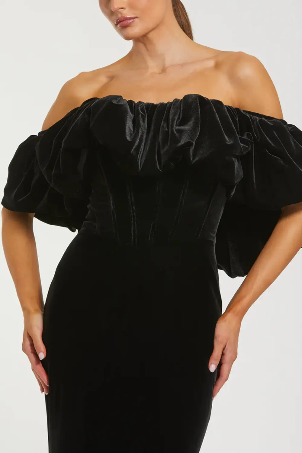 Velvet Off-Shoulder Mermaid Gown | Mac Duggal Dress 20766