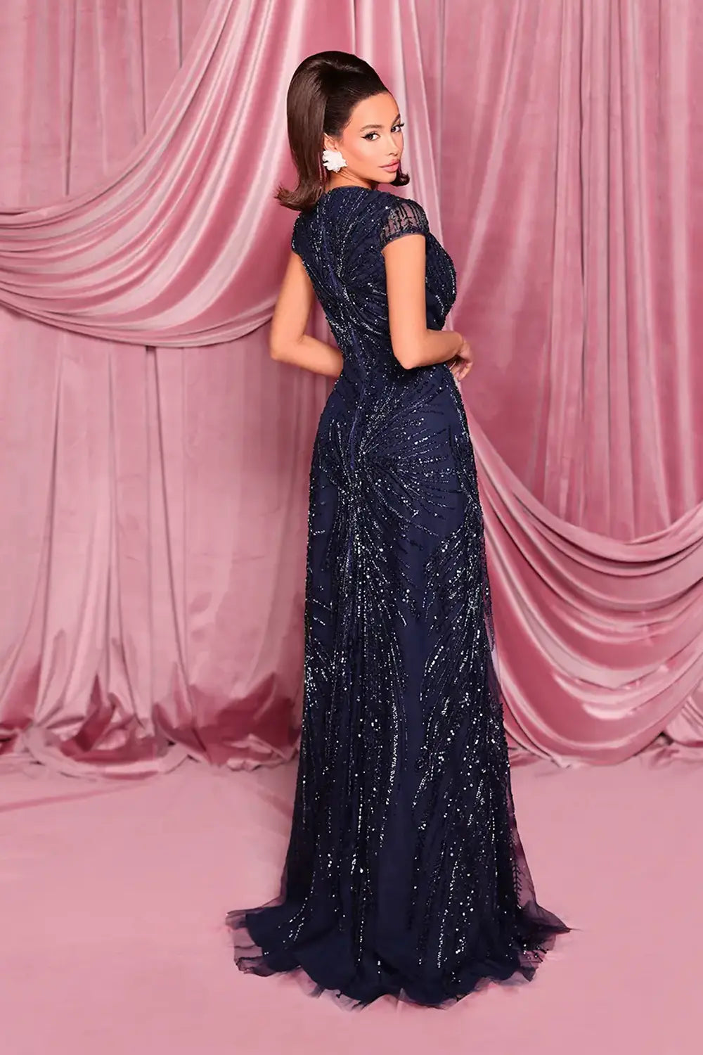 Nicoletta NC3070 A-Line Beaded tulle Evening Gown | Morva Couture 