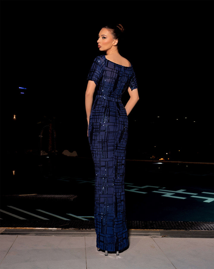 Nicoletta NC2002 Sophisticated Elbow Sleeve Dress | Morva Couture 