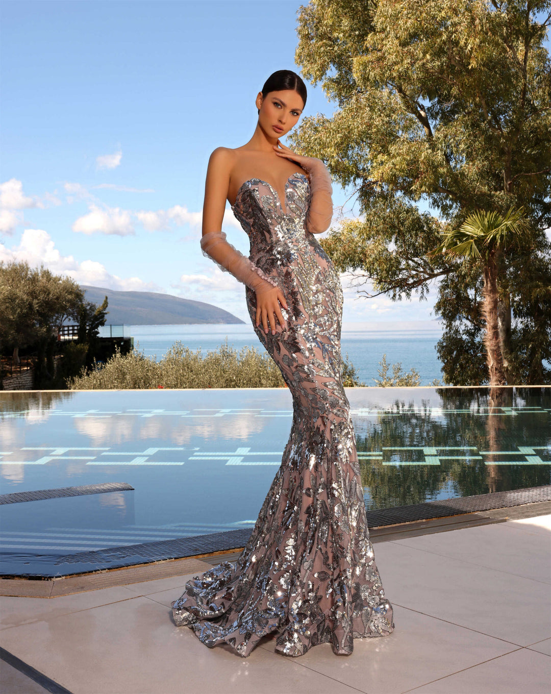 Nicoletta NC2017  Low Back Strapless Dress | Morva Couture 