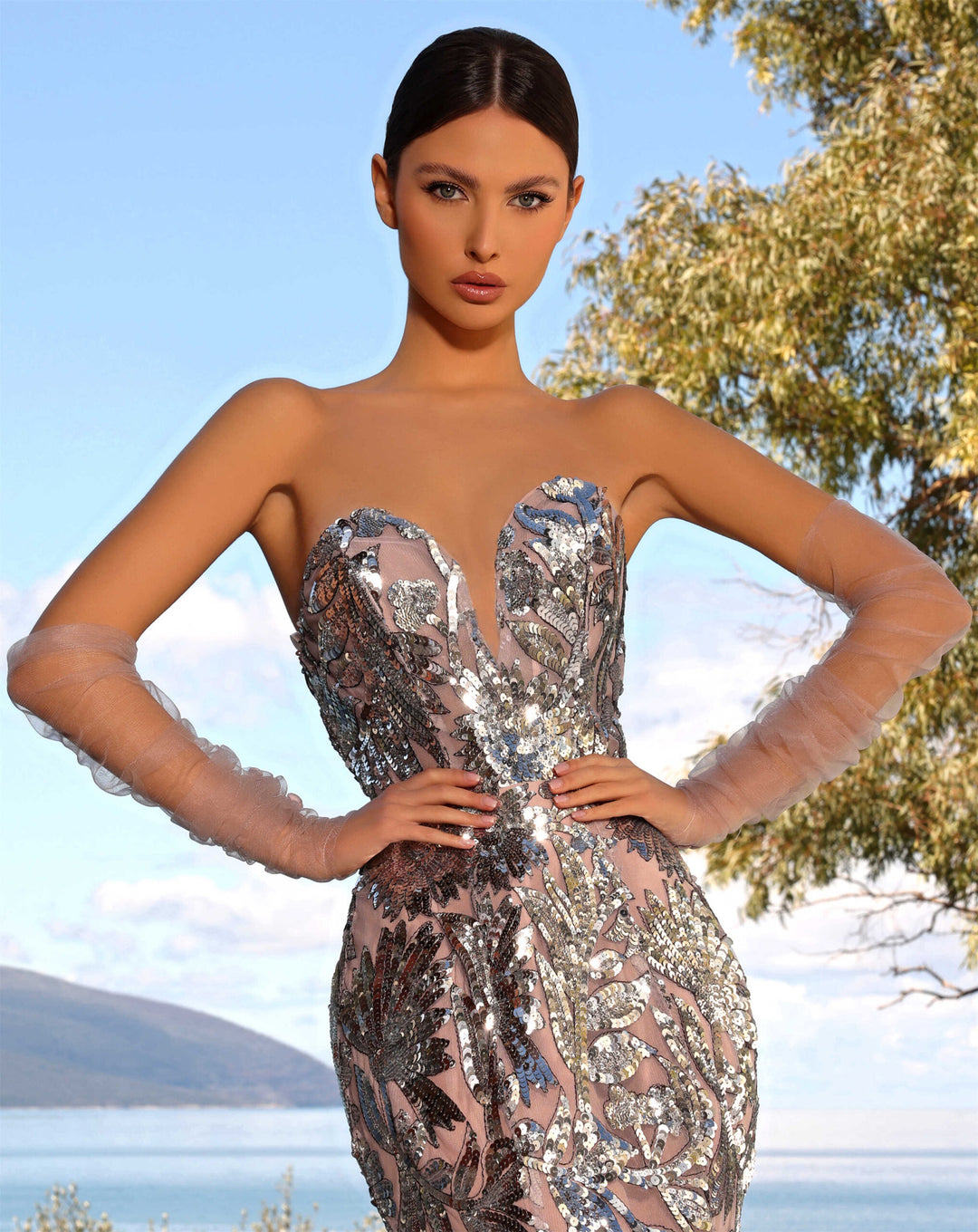 Nicoletta NC2017  Low Back Strapless Dress | Morva Couture 