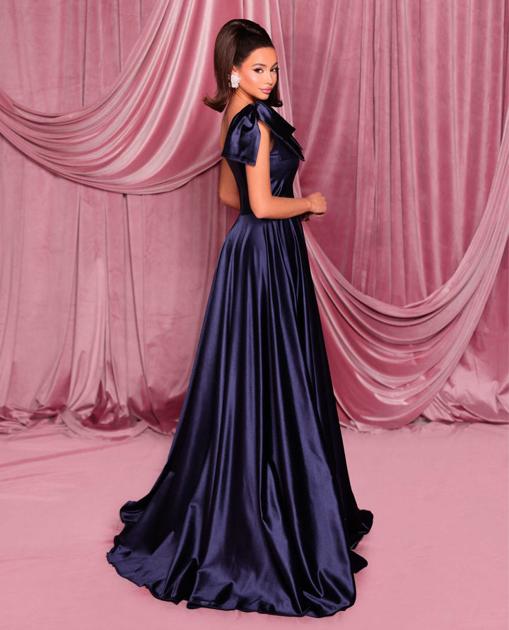 Nicoletta NC3015 Asymmetrical One-Shoulder Evening Gown -Morva Couture