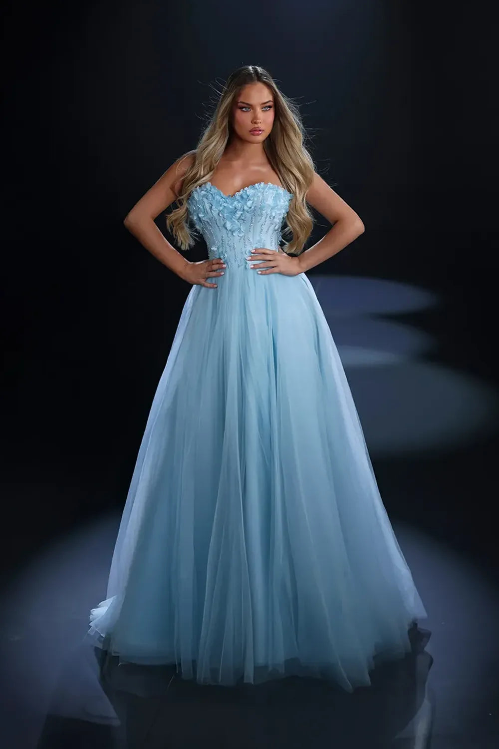 Nicoletta Style NC4008 Floral Tulle Evening Gown | Morva Couture