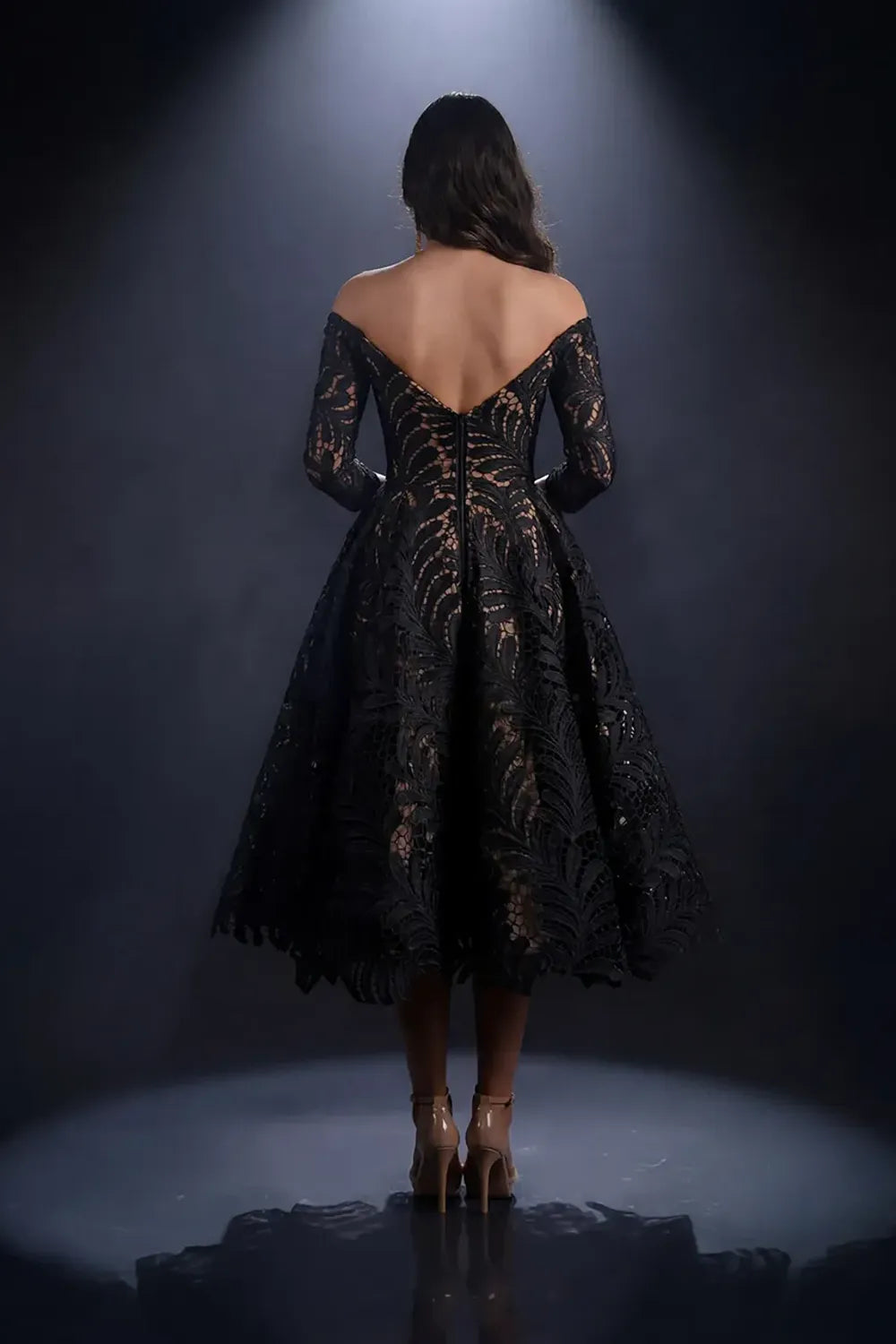 Nicoletta Style NC4020 Off Shoulder Lace Dress | Morva Couture