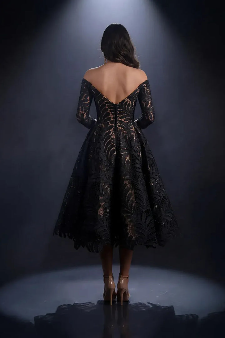 Nicoletta Style NC4020 Off Shoulder Lace Dress | Morva Couture