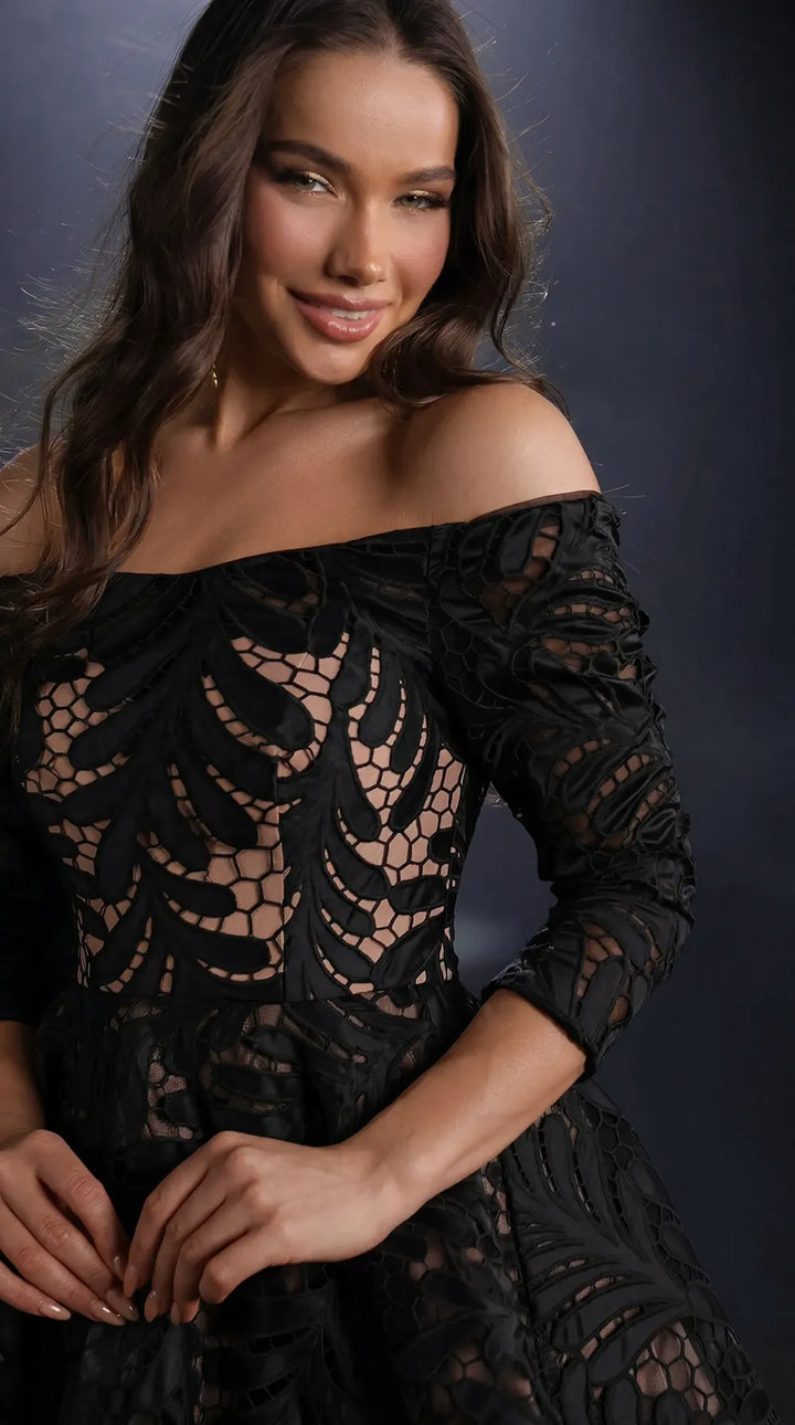 Nicoletta Style NC4020 Off Shoulder Lace Dress | Morva Couture