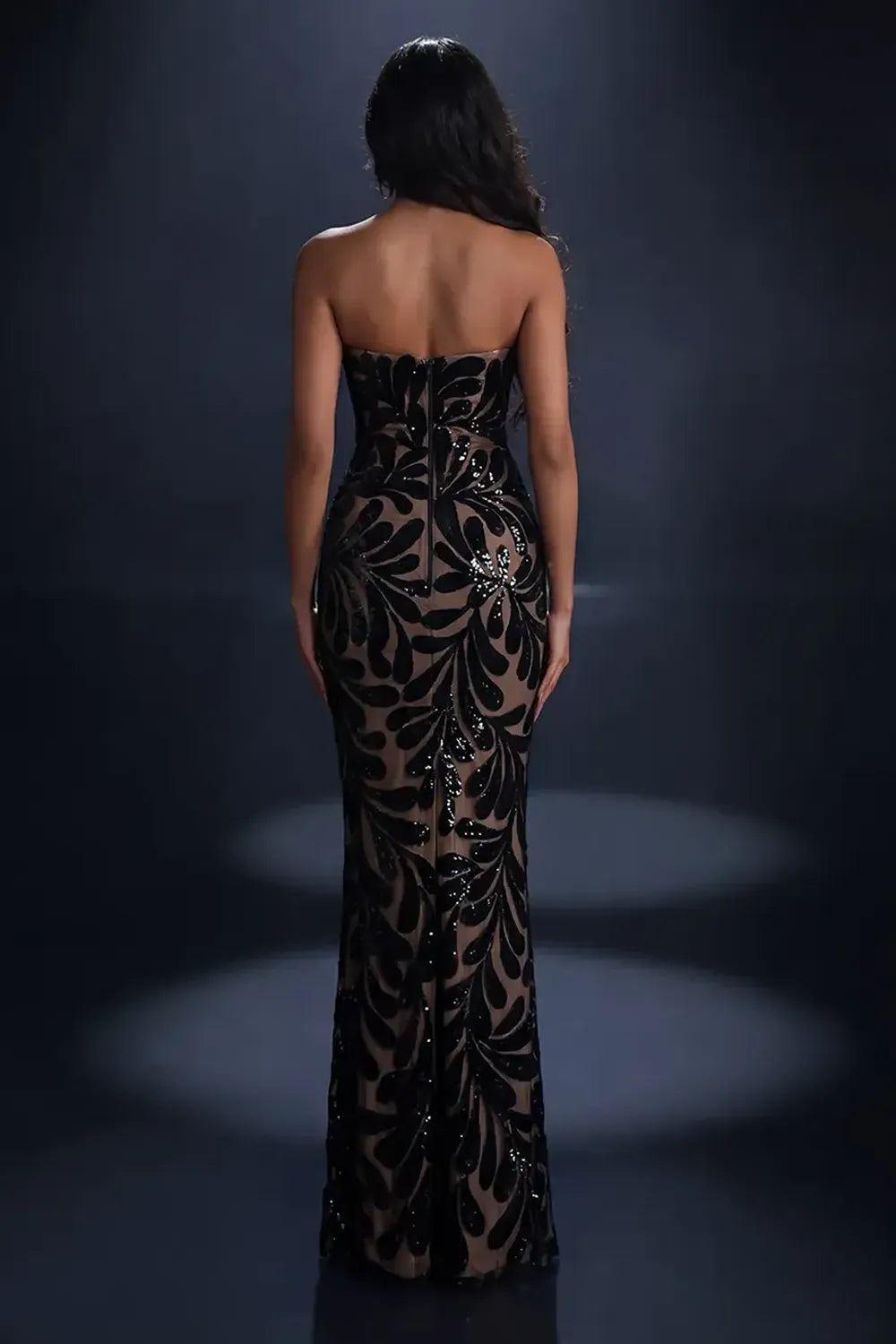Nicoletta Style NC4068 Strapless Sequin Fitted Evening Gown