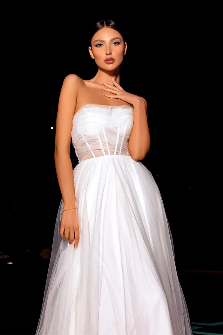Sweetheart A-line Gown | White Nicoletta  NC2001 - Morvarids