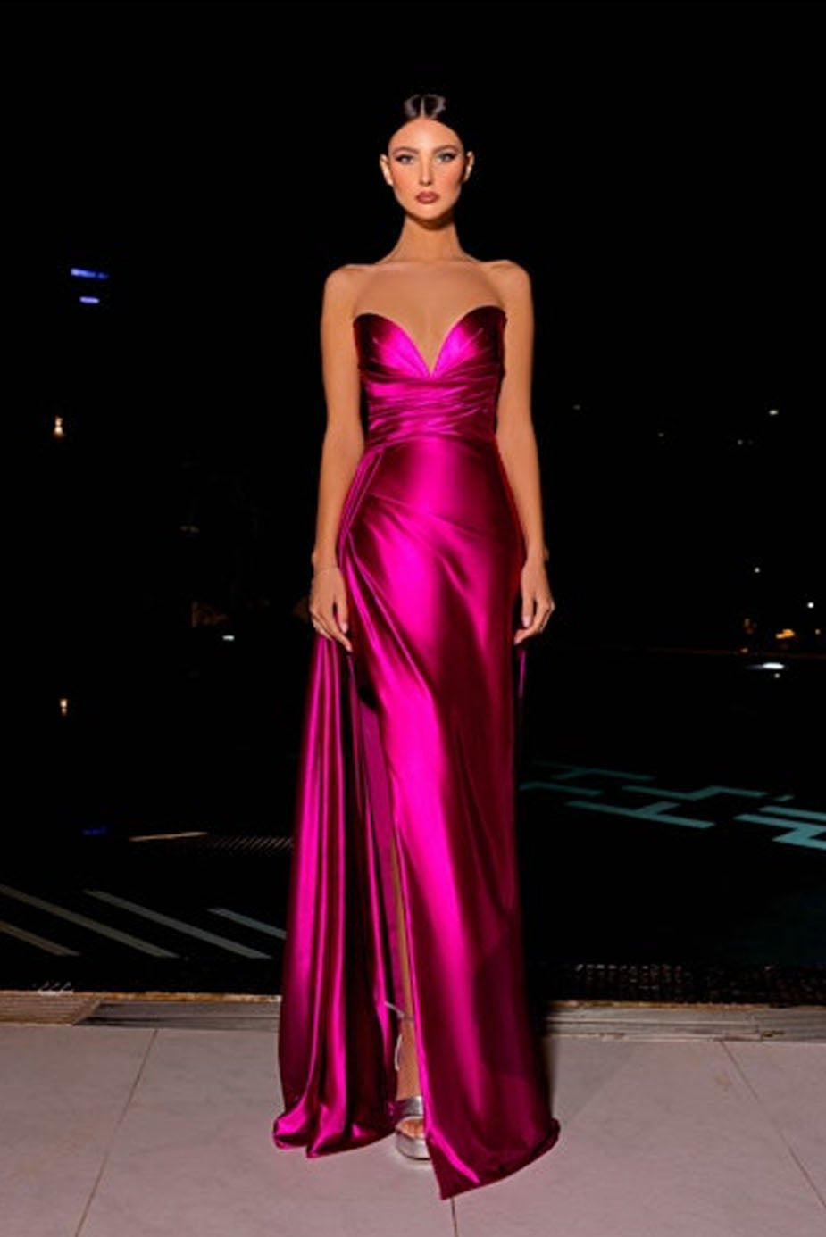 Ruched Formal Dress | Nicoletta - Jadore NC2009 - Morvarieds Fashion