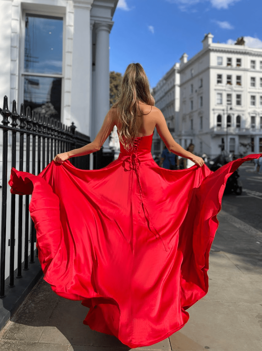 Red Corset Bodice Formal Dress | Jadore Dress JP142 - Morvarieds 