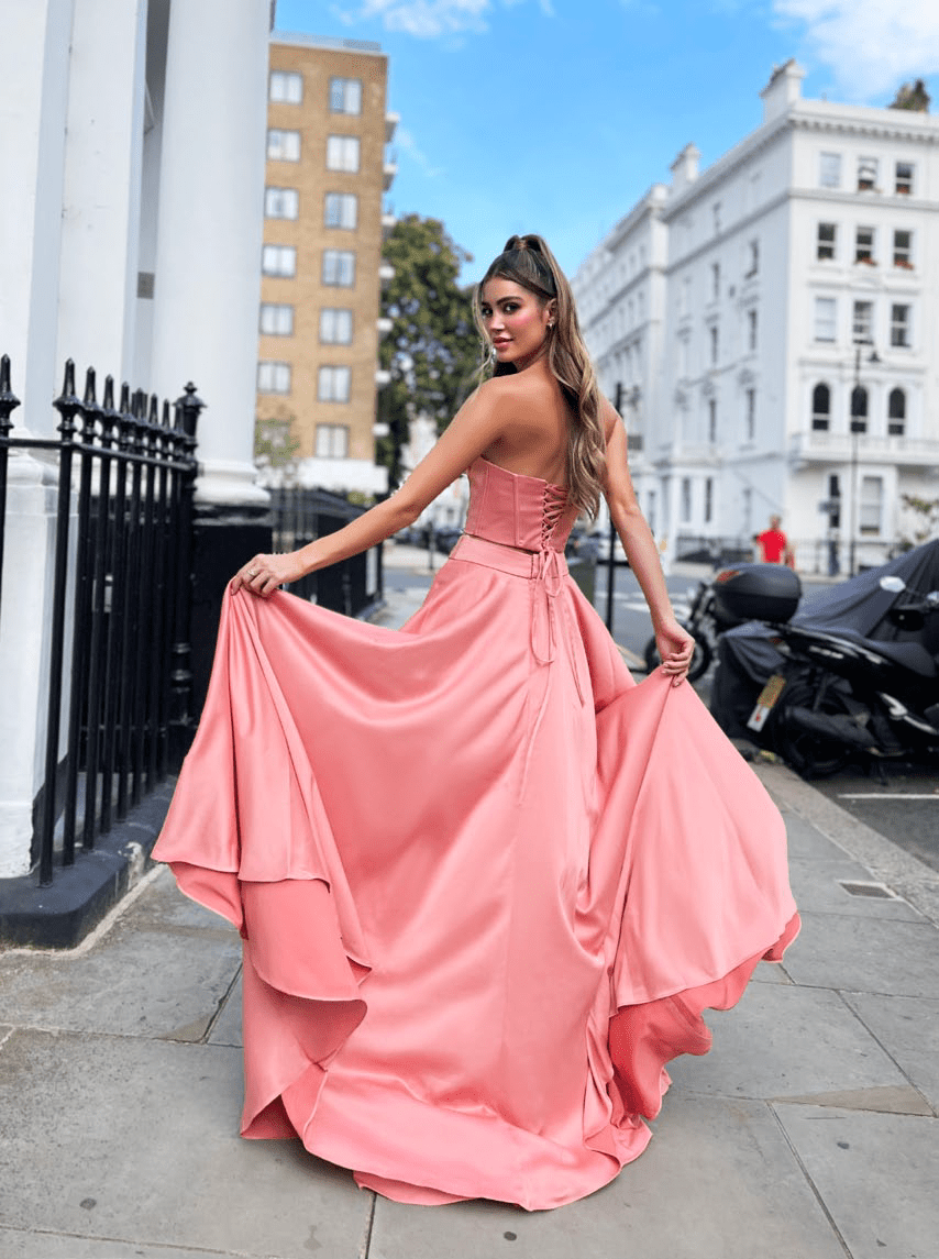 Coral Corset Bodice Formal Dress | Jadore Dress JP142 - Morvarieds