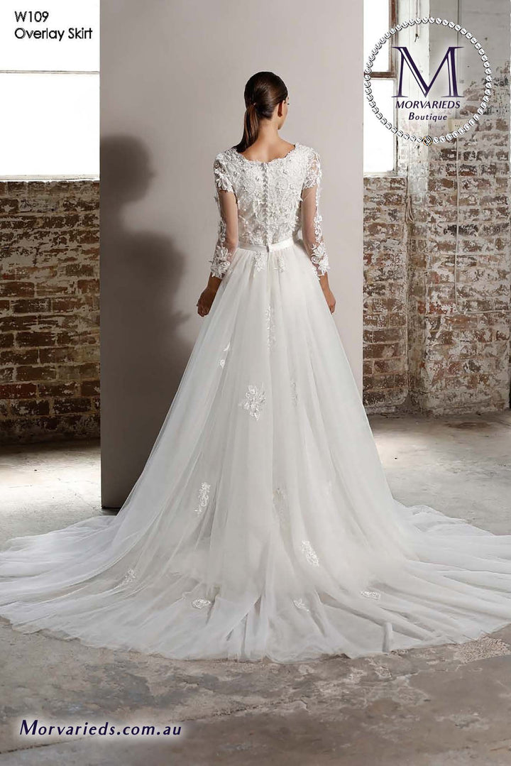 MORVARIEDS - Wedding Dress Overlay Skirt | Overlay Skirt for Jadore W109