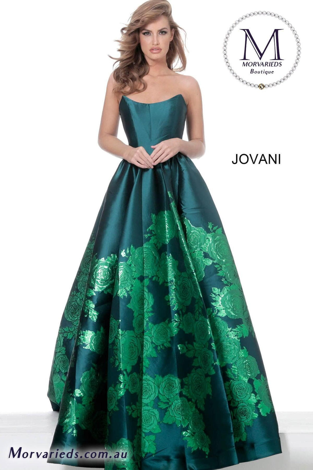 Strapless Pleated Skirt Prom Gown Jovani 02038 - Morvarieds Boutique
