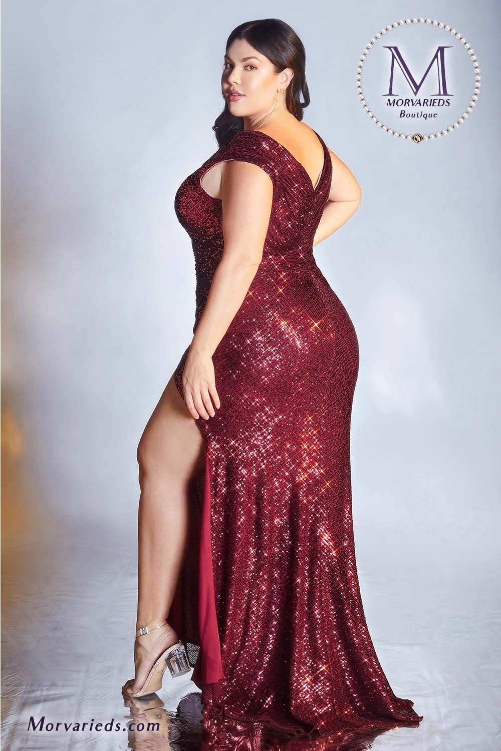 Fitted Evening Gown | Sequin Formal Dress CH198 - Morvarieds Fashion