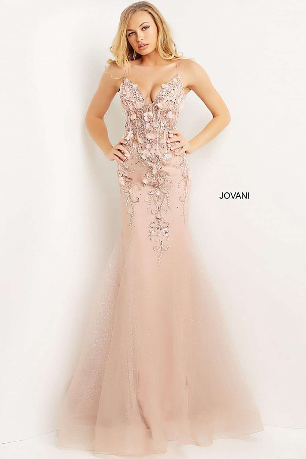 Plunging Neck Mermaid Prom Dress Jovani 05839 - Morvarieds Fashion
